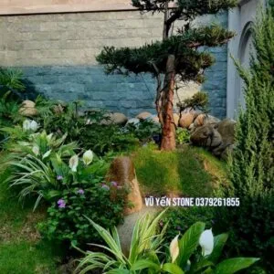 Đá Ốp Tường Xanh Rêu Bóc Mặt